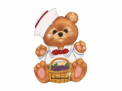 نقاشی خرس کوچولو با لباس سفید ملوانی ملوان ملوانان زبل سبد تمشک بنفش خوشمزه بامزه